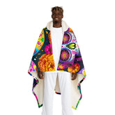 ’Serena Nocturne - Sugar Skull Hooded Sherpa Blanket’